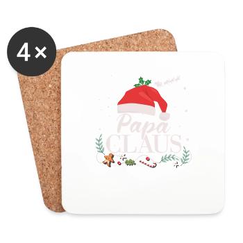 Papa Claus Famille Noël Père Noël - Dessous de verre (lot de 4) - blanc - Devant