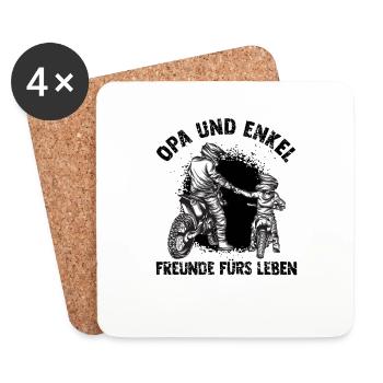 Motocross - Untersetzer (4er-Set) - Weiß - Vorne