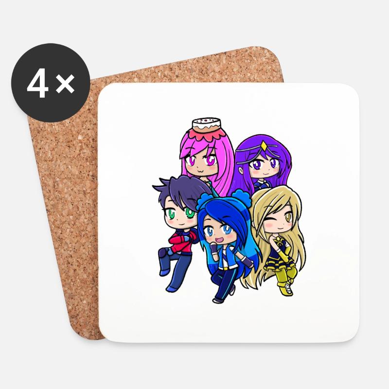 Gacha Krew Karikatur - Untersetzer (4er-Set) - Weiß