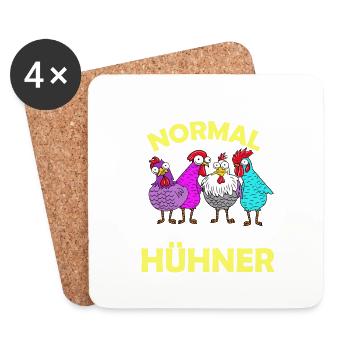 lustige Landwirt Hühnerliebhaber Bauernhof Sprüche - Untersetzer (4er-Set) - Weiß - Vorne