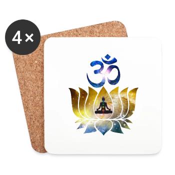 OM SYMBOL MÉDITATION 3 - Dessous de verre (lot de 4) - blanc - Devant