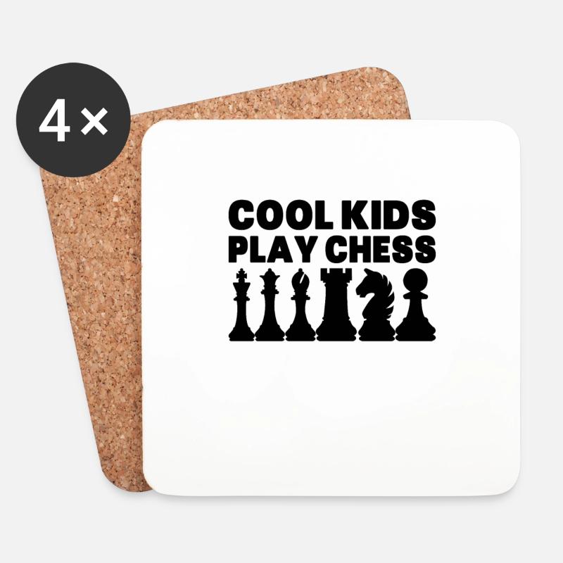 Schach - Untersetzer (4er-Set) - Weiß
