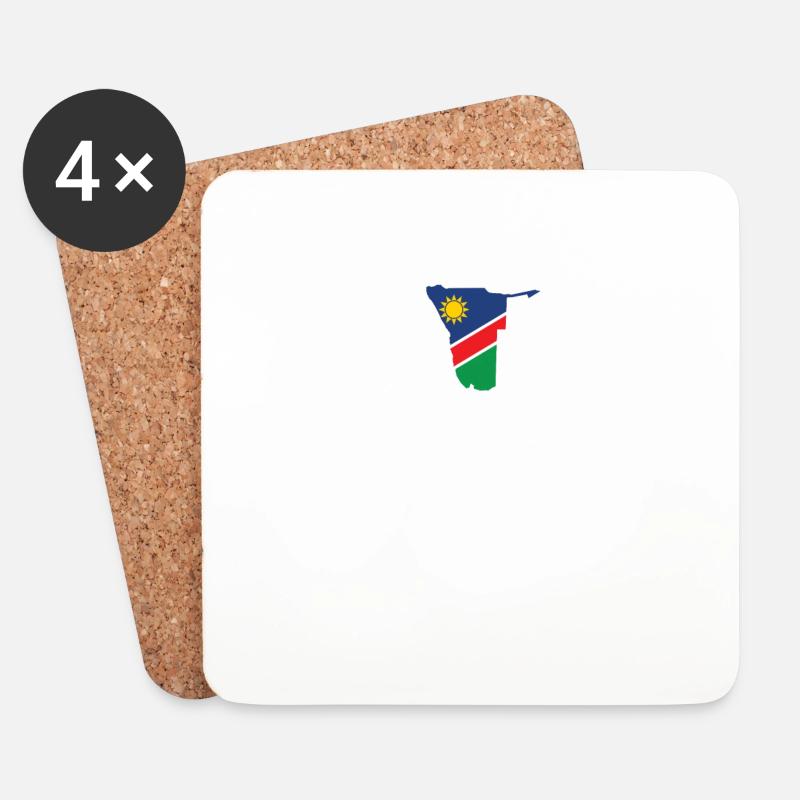 Namibia Herzschlag Flagge Vintage Namibia - Untersetzer (4er-Set) - Weiß