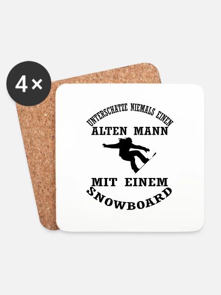 Snowboard Snowboarder - Untersetzer (4er-Set) - Weiß