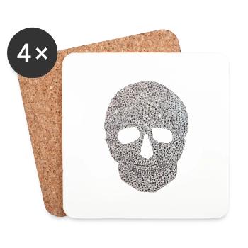 Diamond Skull - Untersetzer (4er-Set) - Weiß - Vorne