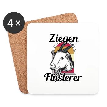 Ziege - Untersetzer (4er-Set) - Weiß - Vorne