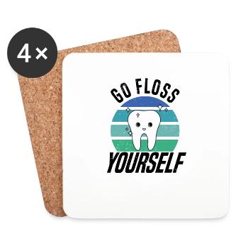 Dentist Dental Technician Retro Dental Assistant Tooth - Coasters (set of 4) - white - Front