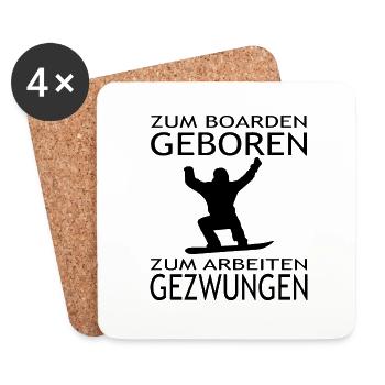 Snowboard Snowboarder - Untersetzer (4er-Set) - Weiß - Vorne