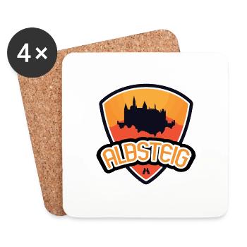 Albsteig - Schwäbische Alb - Untersetzer (4er-Set) - Weiß - Vorne
