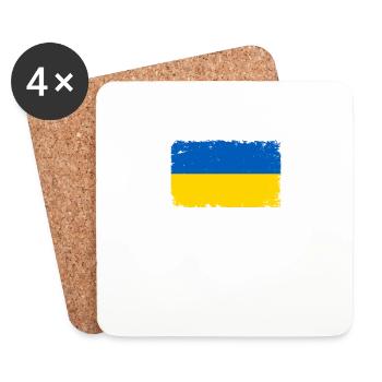 Ukraine Heartbeat Flag Vintage Ukraine - Coasters (set of 4) - white - Front