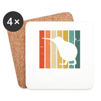 Kiwi Vogel - Untersetzer (4er-Set) - Weiß - Vorne