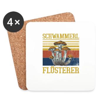 Schwammerl Flüsterer Pilzsammler - Untersetzer (4er-Set) - Weiß - Vorne