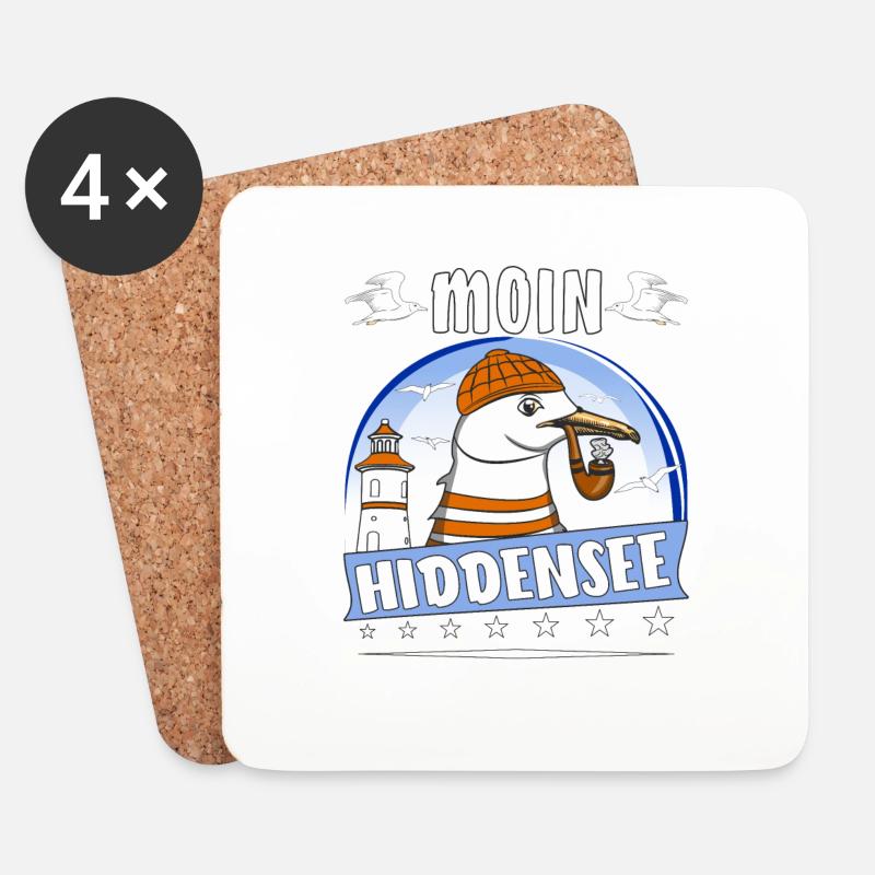 MÖWE MOIN HIDDENSEE - Untersetzer (4er-Set) - Weiß