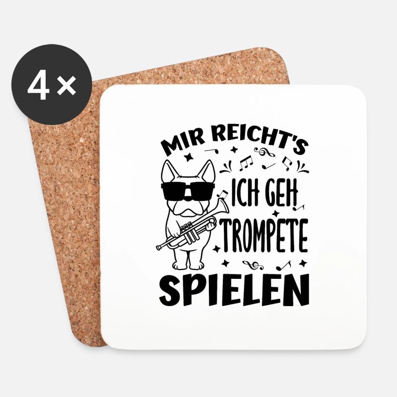 Trompeter Trompetenspieler Trompete - Untersetzer (4er-Set) - Weiß