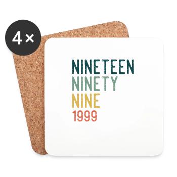 Vintage 1999 99 Birthday Retro Vintage Gift - Coasters (set of 4) - white - Front