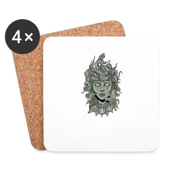 Medusa Griechische Mythologie Gott Göttin Grieche - Untersetzer (4er-Set) - Weiß - Vorne