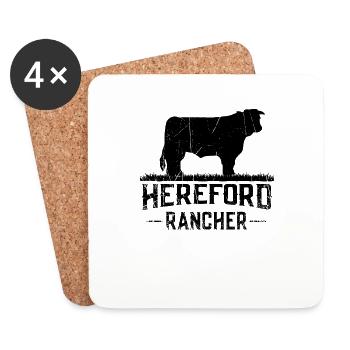 Hereford Rancher Hereford Cow - Coasters (set of 4) - white - Front