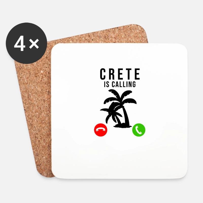 Kreta Griechenland Urlaub Reise Spruch - Untersetzer (4er-Set) - Weiß