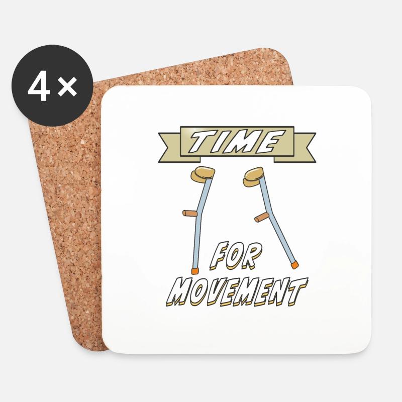 KRÜCKEN TIME FOR MOVEMENT - Untersetzer (4er-Set) - Weiß