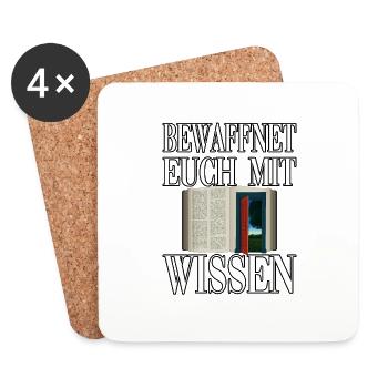 Wissen Bücher Lesen Bücher Spruch Bildung - Untersetzer (4er-Set) - Weiß - Vorne