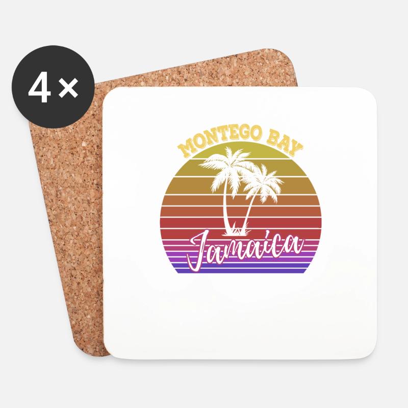 Montego Bay - Jamaika Fun Geschenk - Untersetzer (4er-Set) - Weiß