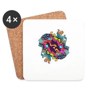 Street Art Abstract Art - Coasters (set of 4) - white - Front