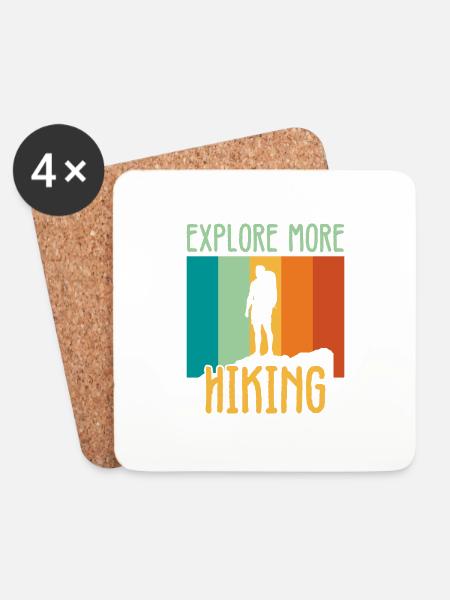 Explore more hiking - Untersetzer (4er-Set) - Weiß