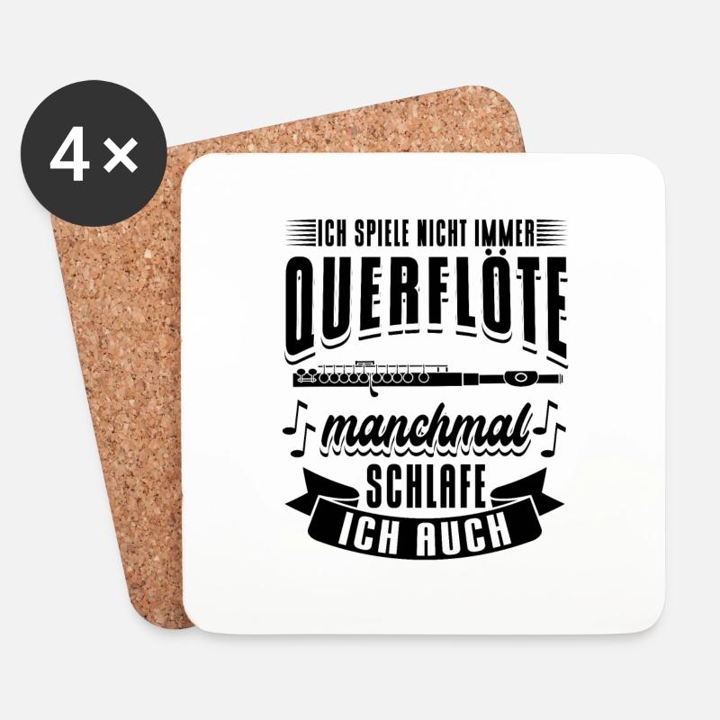 Flötist Flötenspieler Querflöte - Untersetzer (4er-Set) - Weiß