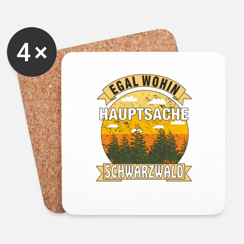 HAUPTSACHE SCHWARZWALD - Untersetzer (4er-Set) - Weiß