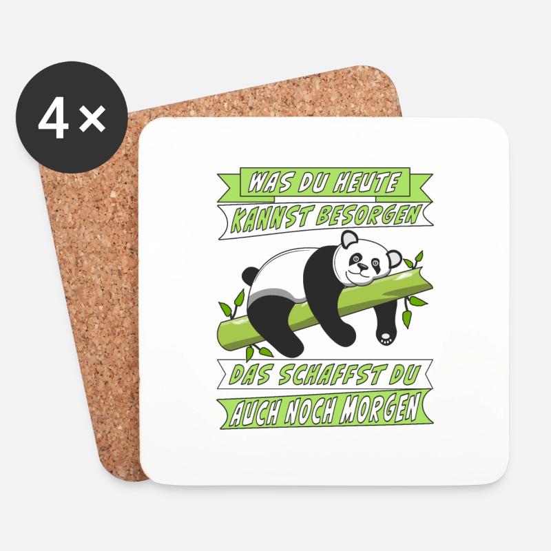 PANDA BÄR WAS DU HEUTE KANNST - Untersetzer (4er-Set) - Weiß