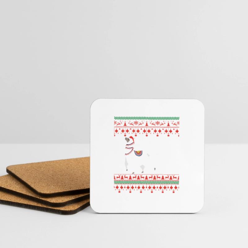 Fa fa fa llama hässlicher Weihnachtspullover Untersetzer (4er-Set)