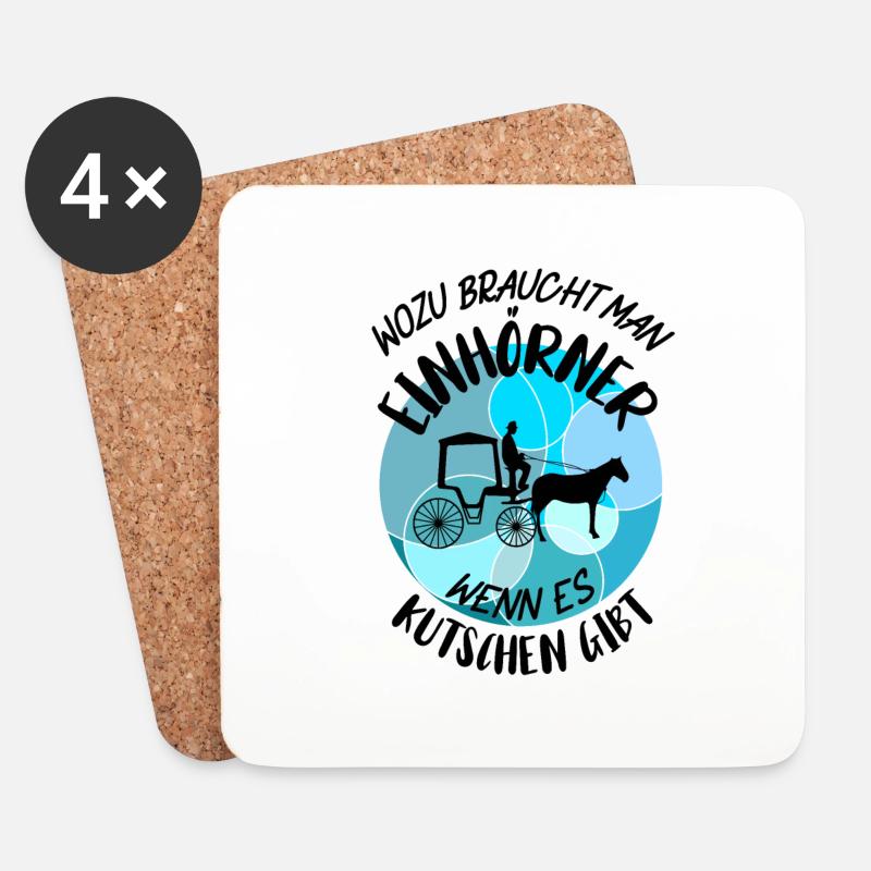 Kutscher Kutsche Pferdekutscher Kutschieren - Untersetzer (4er-Set) - Weiß