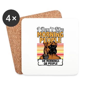 I Don't Like Morning People Boxer I Funny Boxer - Coasters (set of 4) - white - Front