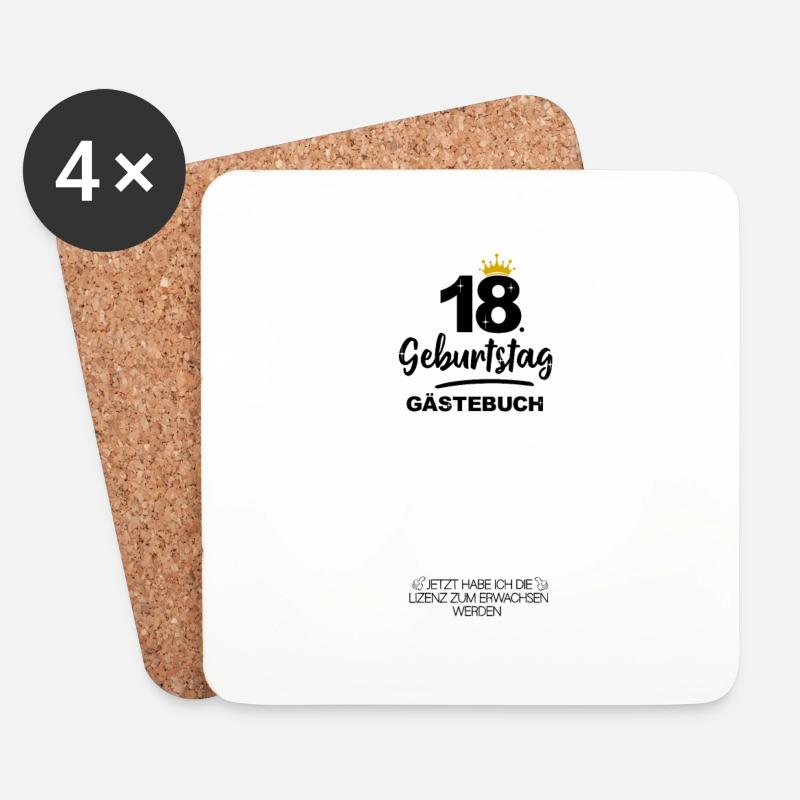 18. Geburtstag Gästebuch Geschenk - Untersetzer (4er-Set) - Weiß
