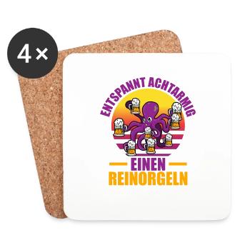 KRAKE SAUFEN by The Manzanita´s - Untersetzer (4er-Set) - Weiß - Vorne