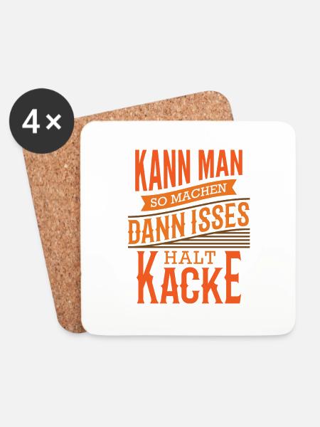 Lustige Sprüche Büro Baustelle Kann man so machen - Untersetzer (4er-Set) - Weiß