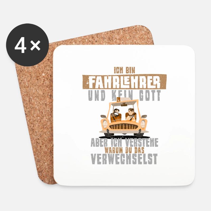 Fahrschule Gott Design für Fahrlehrer - Untersetzer (4er-Set) - Weiß