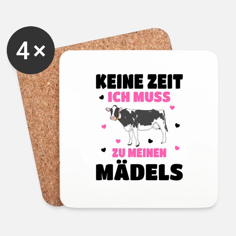 Kuh - Untersetzer (4er-Set) - Weiß
