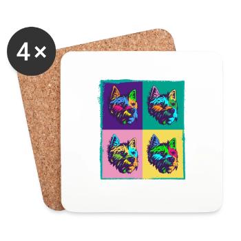 Dog Lover I Pop Art West Highland White Terrier - Coasters (set of 4) - white - Front