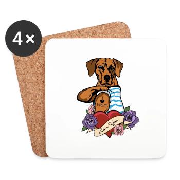 I Love Mom Tattoo I Rhodesian Ridgeback Mom - Coasters (set of 4) - white - Front