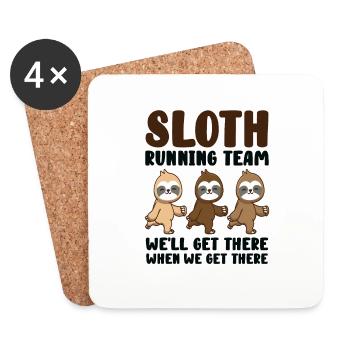 Sloth Running Team We Will Get There When We Get - Untersetzer (4er-Set) - Weiß - Vorne