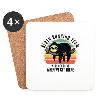 Sloth Running Team We Will Get There When We Get - Untersetzer (4er-Set) - Weiß - Vorne