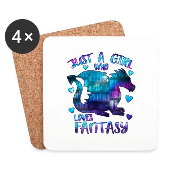 Juste une fille qui aime les livres fantastiques - Dessous de verre (lot de 4) - blanc - Devant