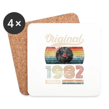 1982 Vintage Geburtstag Gift Tee Retro Style - Untersetzer (4er-Set) - Weiß - Vorne