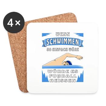 WENN SCHWIMMEN SO EINFACH WÄRE - Untersetzer (4er-Set) - Weiß - Vorne