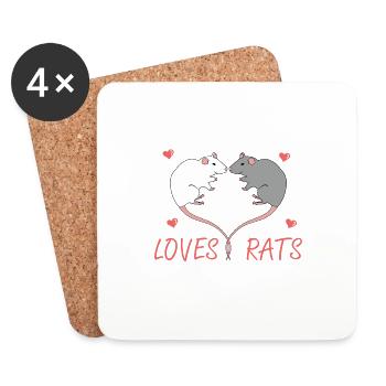 Just A Girl Who Loves Rats Owner Lover Heart Shape - Coasters (set of 4) - white - Front
