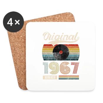 1967 Vintage Geburtstag Gift Tee Retro Style - Untersetzer (4er-Set) - Weiß - Vorne