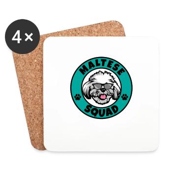 Escouade maltaise I Amoureux des chiens I Maltais - Dessous de verre (lot de 4) - blanc - Devant
