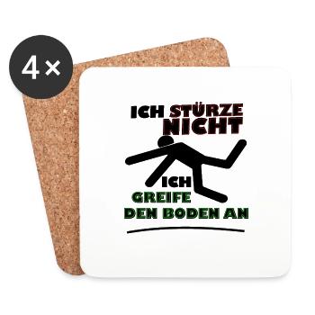 stürze nicht schwarz - Untersetzer (4er-Set) - Weiß - Vorne