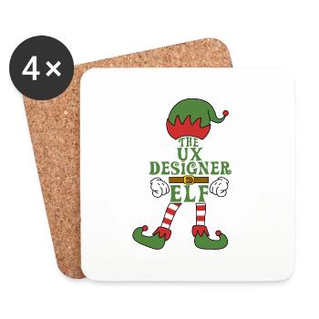 La tenue de famille de Noël UX Designer Elf - Dessous de verre (lot de 4) - blanc - Devant